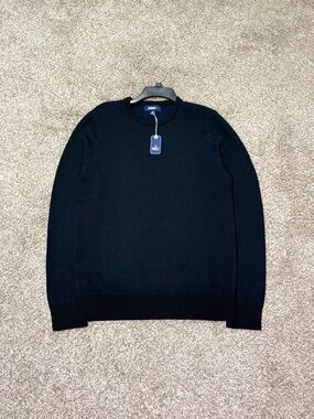 NWT Johnnie-O Sweater Men’s Size Medium 100% Merino Wool Crewneck Dark Blue